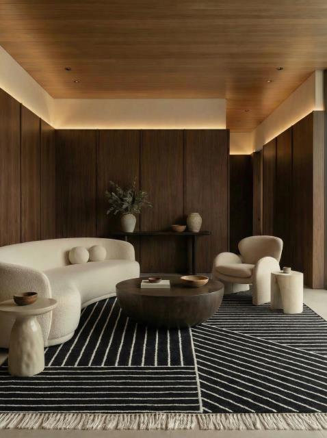 Axion Black White Wool Rug