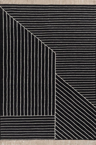 Axion Black White Wool Rug