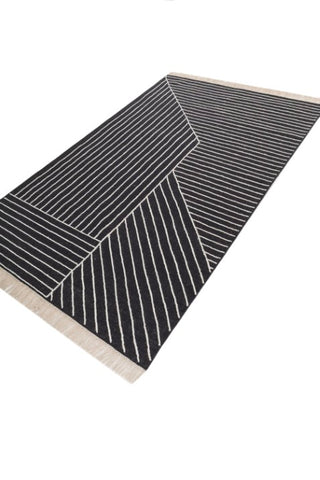 Axion Black White Wool Rug