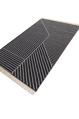 Axion Black White Wool Rug