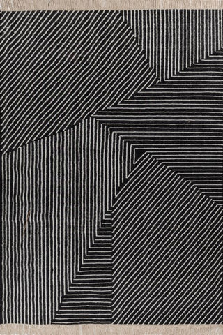Linea Black White Wool Rug