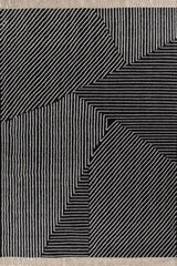 Linea Black White Wool Rug
