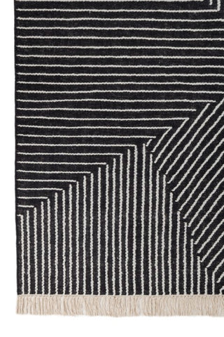 Linea Black White Wool Rug