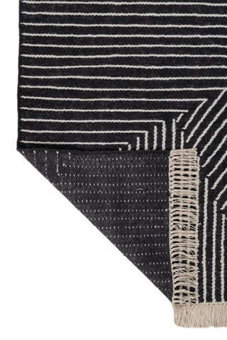 Linea Black White Wool Rug