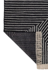 Linea Black White Wool Rug