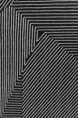 Linea Black White Wool Rug