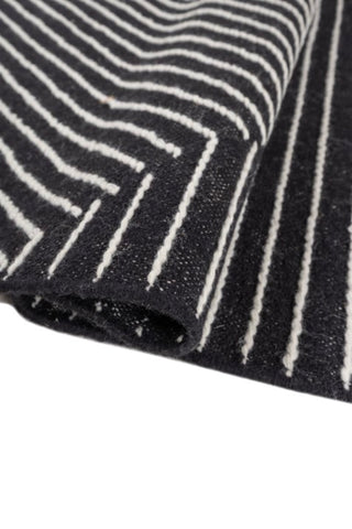 Linea Black White Wool Rug