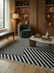 Vectra Black Wool Rug