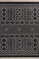 Zerith Black White Wool Rug