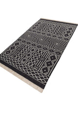 Zerith Black White Wool Rug