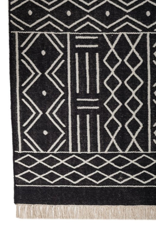 Zerith Black White Wool Rug