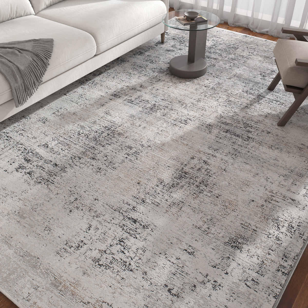 Asterlane White & Dark Gray Rug