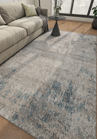 Soft Vintage Rug 5X7'6 Ft | Pearl Blue Ensign Blue Carpet For Living Room, Bedroom, Dining Room