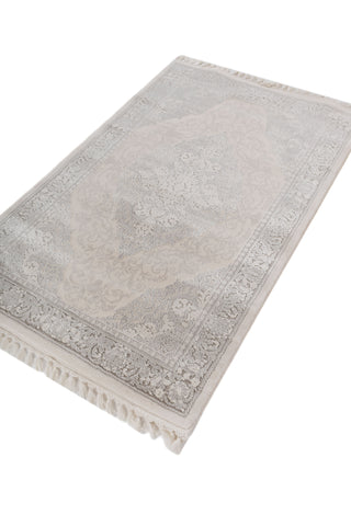 Soft Patchwork Rug 4X6 Ft | White Soft Gray Carpet For Living Room, Bedroom, Dining Room