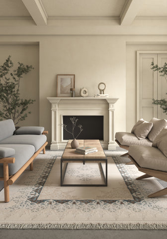 Soft Patchwork Rug 4X6 Ft | Blue Wash Capri Carpet For Living Room, Bedroom, Dining Room