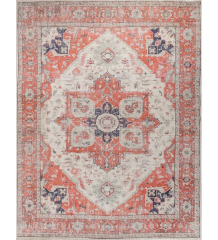Rosaria Terracotta Polyester Dhurrie