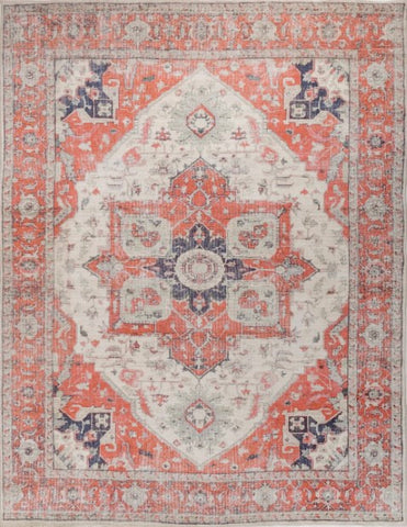 Rosaria Terracotta Polyester Dhurrie