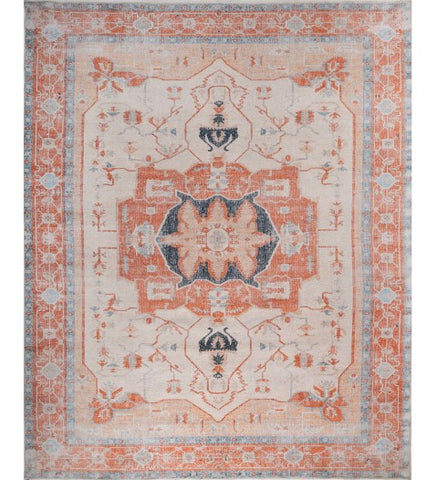 Insignia Orange Polyester Dhurrie