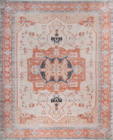 Insignia Orange Polyester Dhurrie