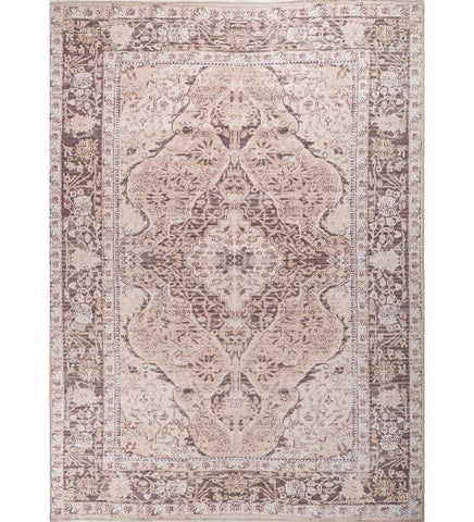 Veron Beige Polyester Dhurrie