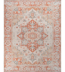 Crest Terracotta Polyester Dhurrie