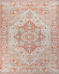 Crest Terracotta Polyester Dhurrie