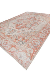 Crest Terracotta Polyester Dhurrie