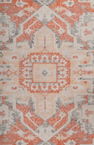 Crest Terracotta Polyester Dhurrie