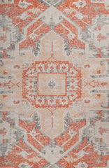 Crest Terracotta Polyester Dhurrie