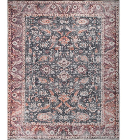 Equinox Charcoal Polyester Dhurrie