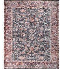 Equinox Charcoal Polyester Dhurrie