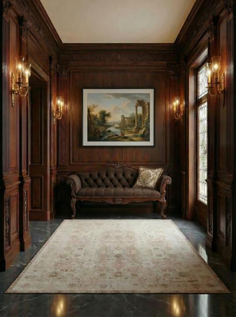 Lumiere Beige Polyester Dhurrie