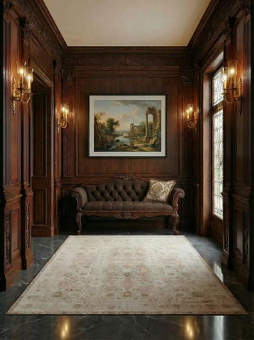 Lumiere Beige Polyester Dhurrie