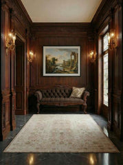 Lumiere Beige Polyester Dhurrie