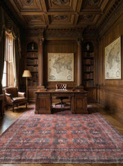 Caldris Burnt Orange Polyester Rug