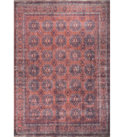Caldris Burnt Orange Polyester Rug