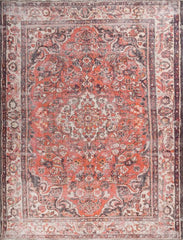 Ornara Coral Red Polyester Rug