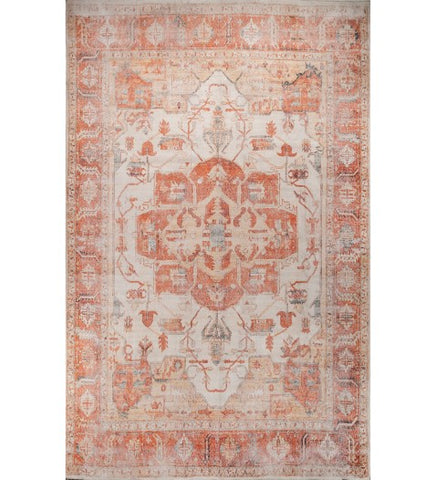 Zevarin Apricot Orange Polyester Rug
