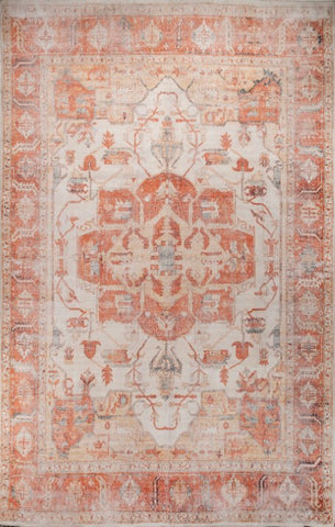 Zevarin Apricot Orange Polyester Rug