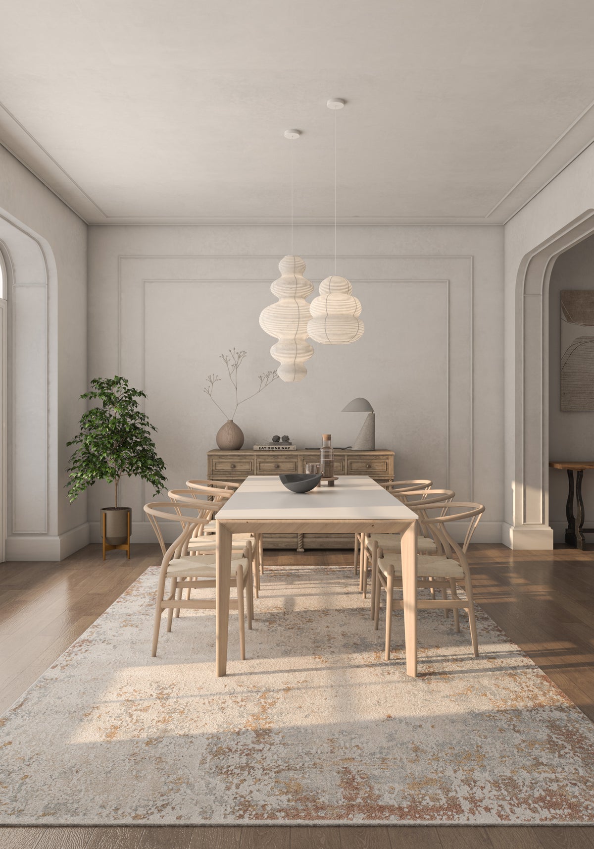 Soft Abstract Rug 4X6 Ft | White Honey Yellow Carpet For Living Room, Bedroom, Dining Room