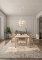 Soft Abstract Rug 4X6 Ft | White Honey Yellow Carpet For Living Room, Bedroom, Dining Room