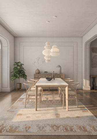 Soft Abstract Rug 4X6 Ft | Medium Taupe Sunflower Carpet For Living Room, Bedroom, Dining Room