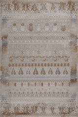 Soft Abstract Rug 4X6 Ft | Medium Taupe Sunflower Carpet For Living Room, Bedroom, Dining Room