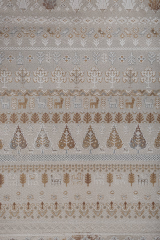 Soft Abstract Rug 4X6 Ft | Medium Taupe Sunflower Carpet For Living Room, Bedroom, Dining Room