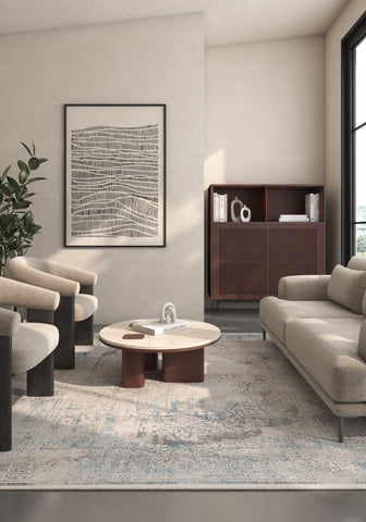 Soft Abstract Rug 4X6 Ft | Silver Lake Blue Stardust Carpet For Living Room, Bedroom, Dining Room