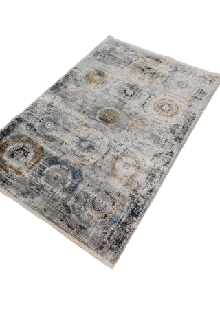 Soft Abstract Rug 4X6 Ft | Soft Gray Silver Lake Blue Carpet For Living Room, Bedroom, Dining Room