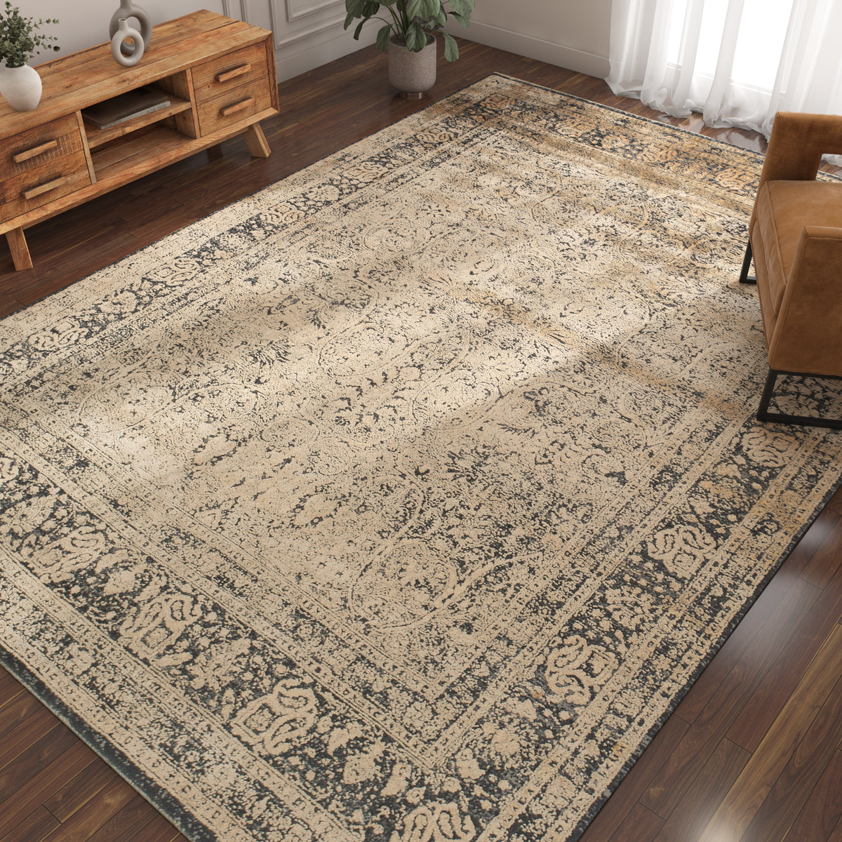 Asterlane Sunflower & Peacock Blue Rug