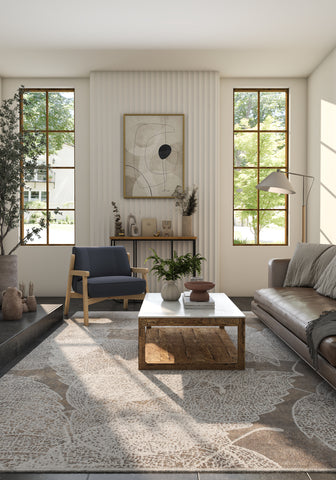 Soft Abstract Rug 4X6 Ft | White Twine Carpet For Living Room, Bedroom, Dining Room