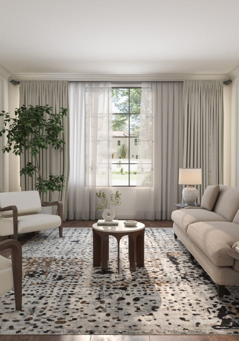 Kireon Gray Polypropylene Rug