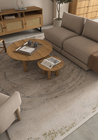 Soft Abstract Rug 4X6 Ft | Winter White Green Carpet For Living Room, Bedroom, Dining Room